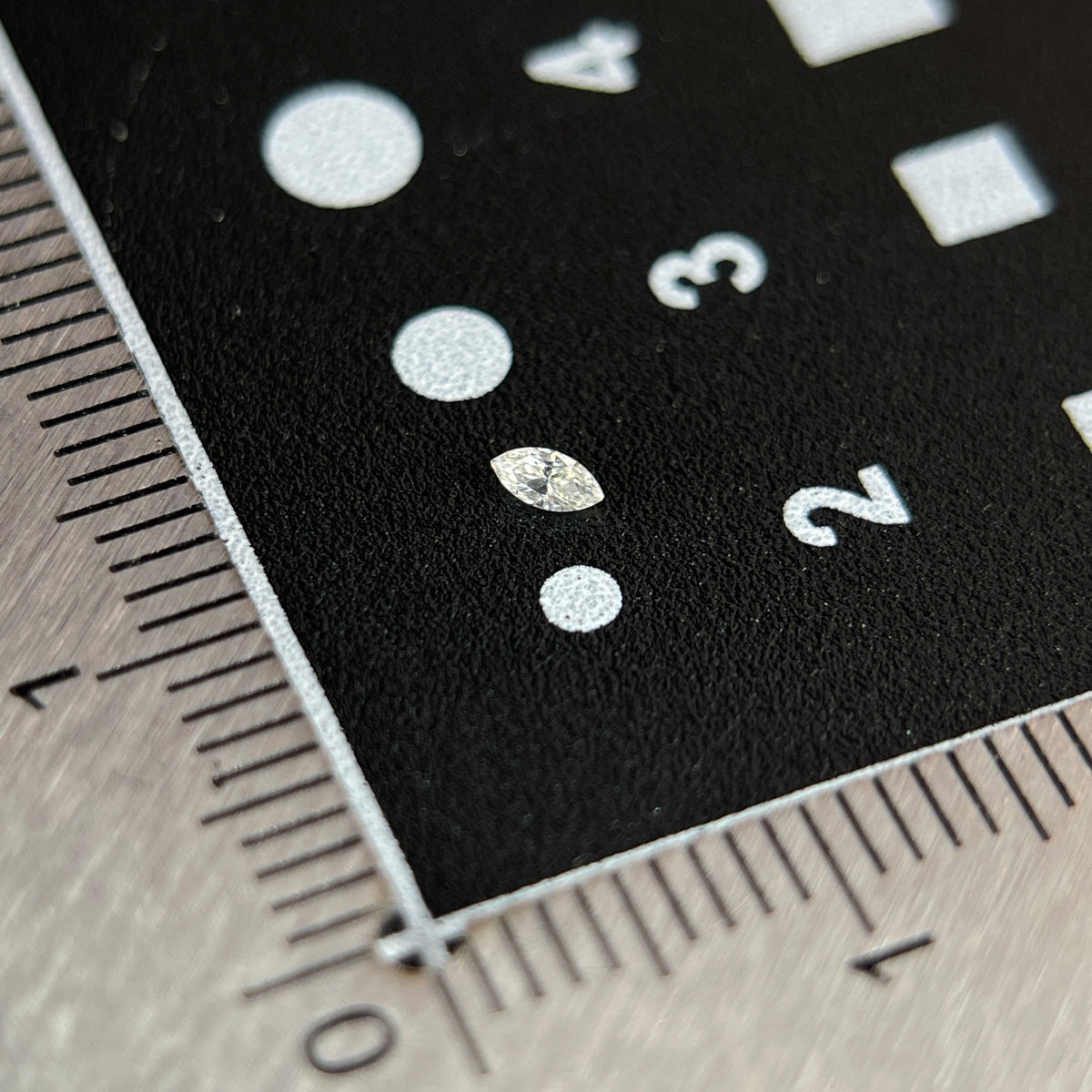 1.5 × 3 mm D VVS1 Space Diamond™ Moissanite | Marquise Cut | Gemdrop® Verified