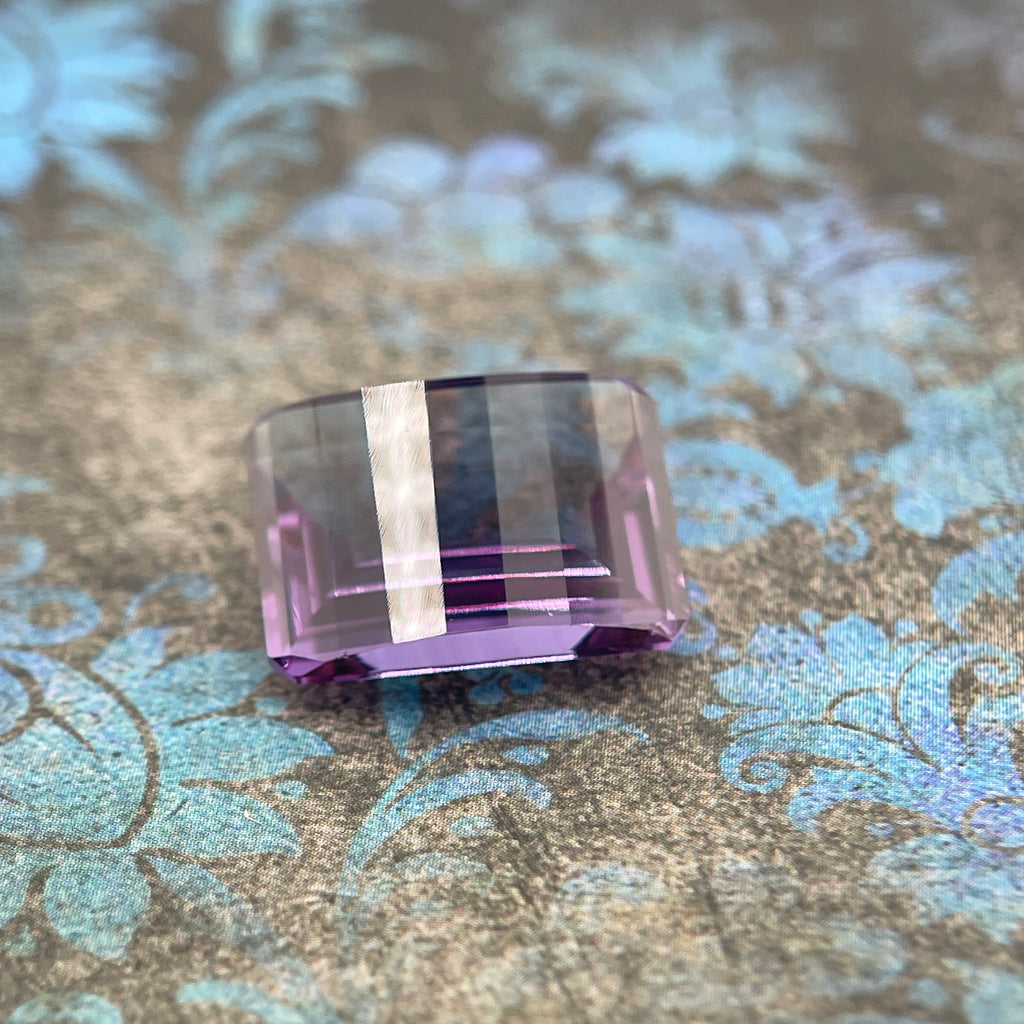 20.175ct Purple–Green Colour Change Corundum Alexandrite | Pixel Cut | 13x18 mm | Gemdrop® Verified