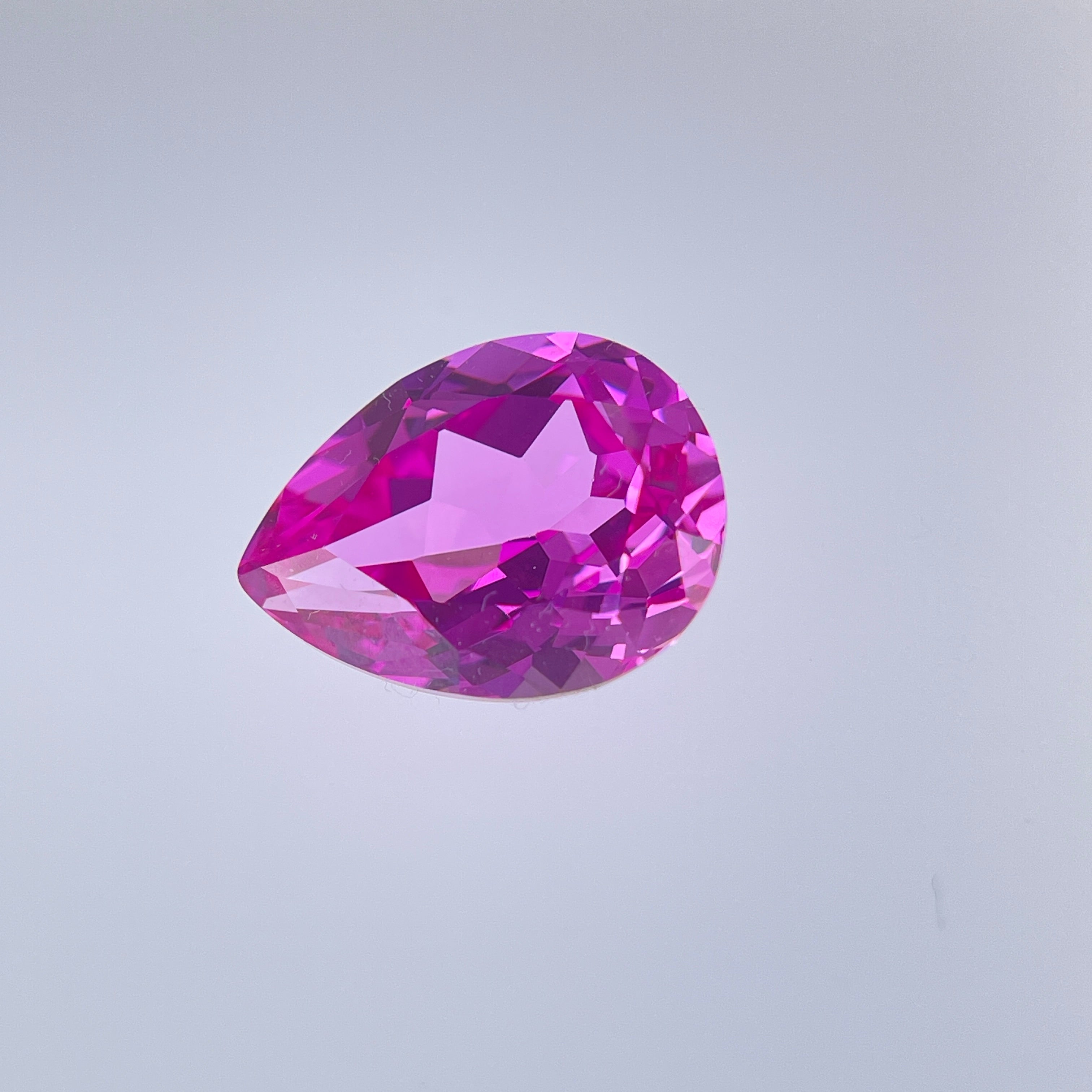 ~11ct Hot Pink Sapphire | Drop Pear Cut | 12 × 16 mm | Gemdrop® Verified