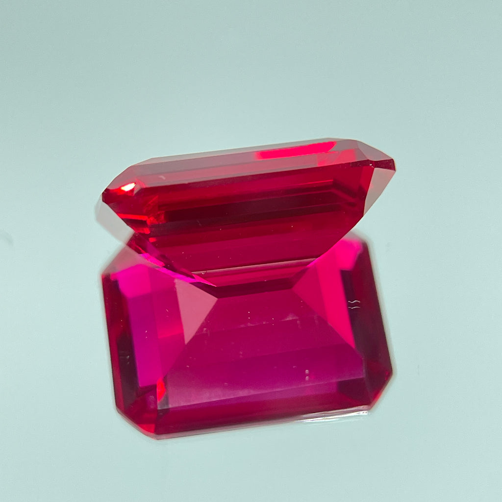 ~30ct Pigeon Blood Ruby | Emerald Cut | 1.5 × 2 cm | Gemdrop® Verified