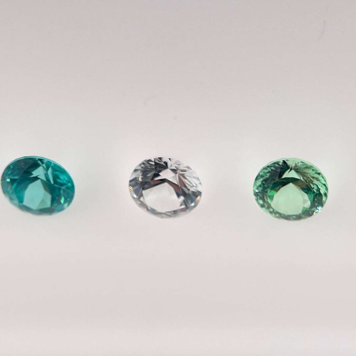 8 mm Sapphire & Yttrium Aluminium Garnet | Round Cut | ~2 ct | Ice, Mint & Paraiba | Gemdrop® Verified