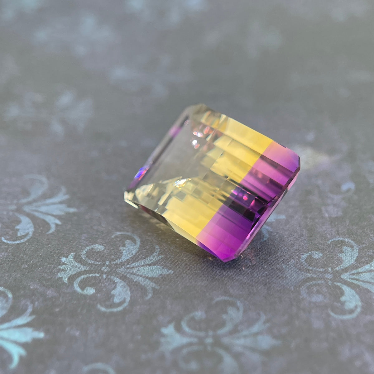 20.925ct Ametrine Purple (Amethyst) –Yellow (Citrine) | Pixel Cut | 15x20 mm | Gemdrop® Verified