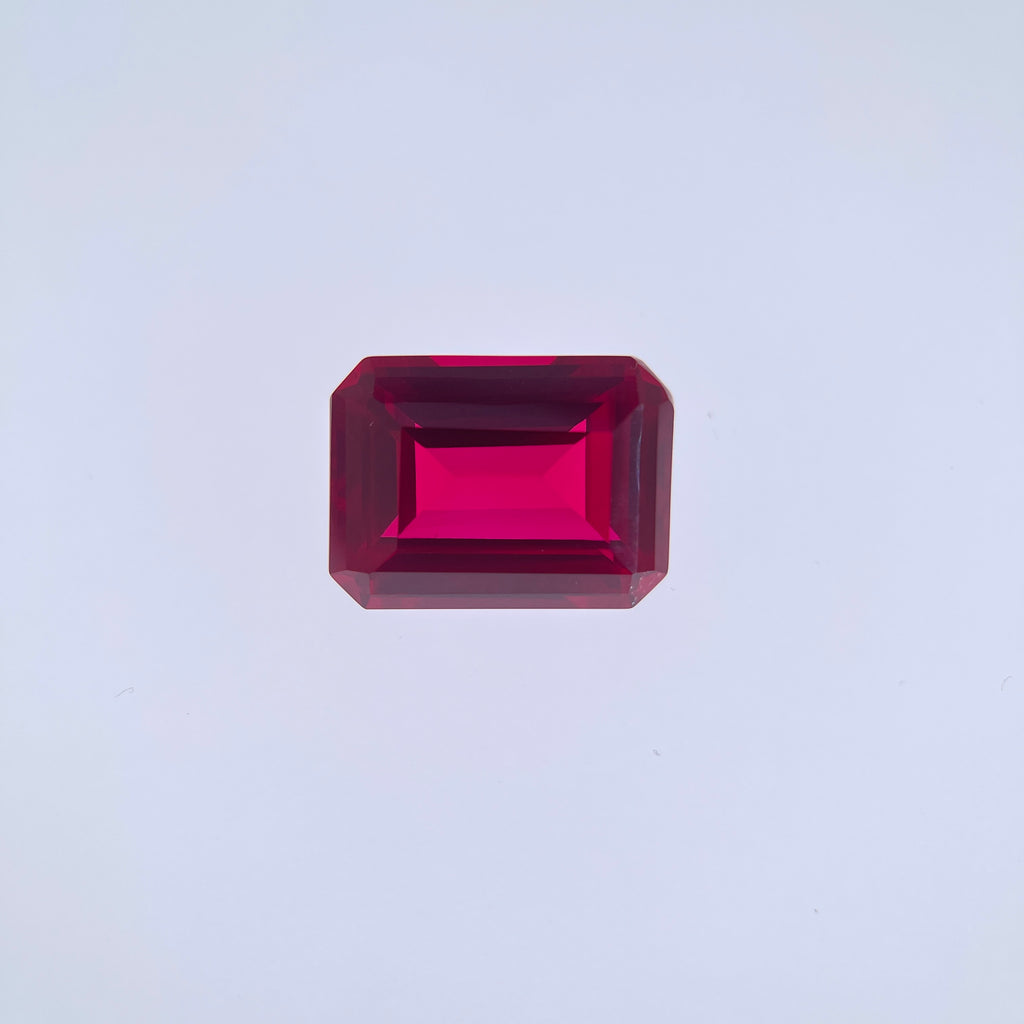 ~30ct Pigeon Blood Ruby | Emerald Cut | 1.5 × 2 cm | Gemdrop® Verified