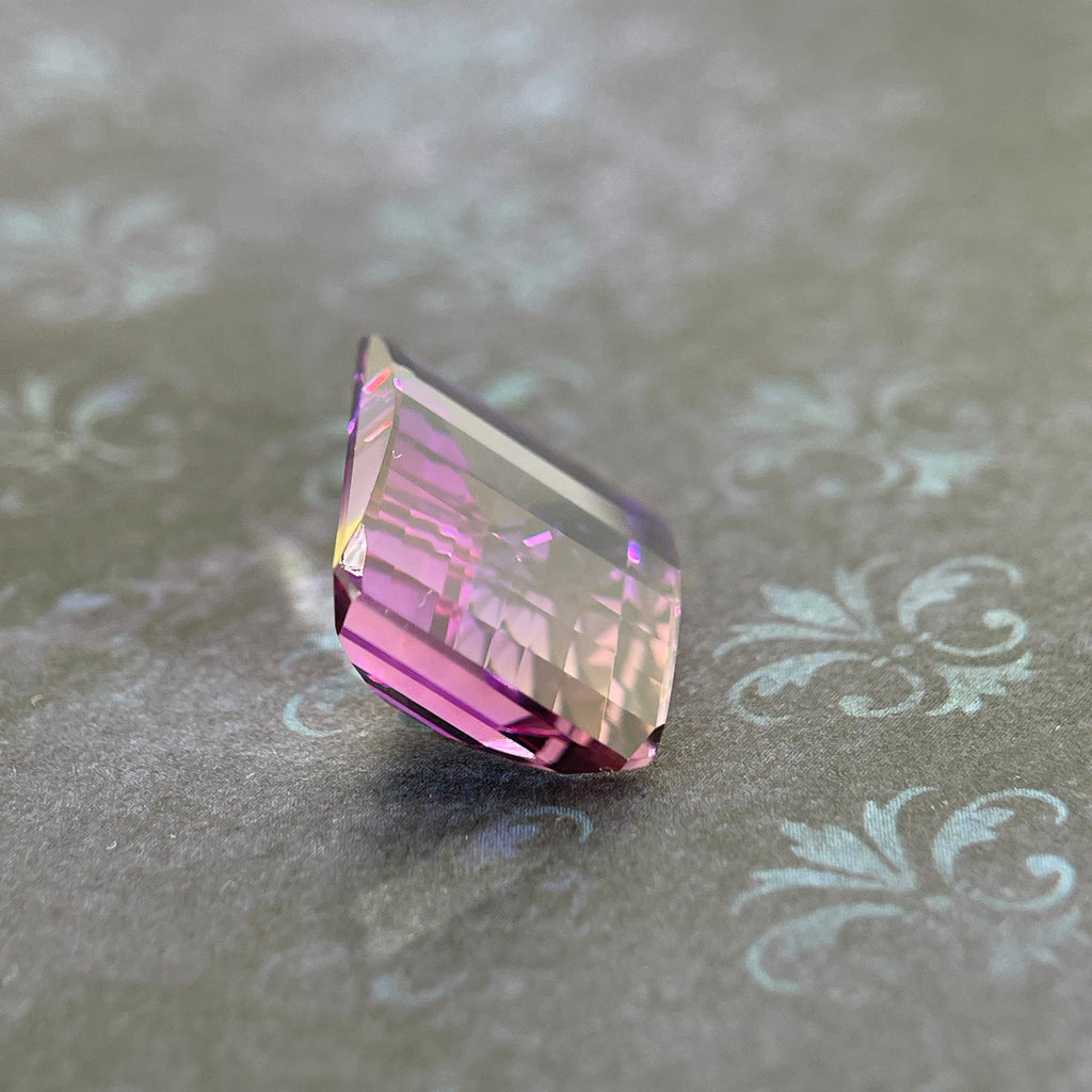 20.925ct Ametrine Purple (Amethyst) –Yellow (Citrine) | Pixel Cut | 15x20 mm | Gemdrop® Verified