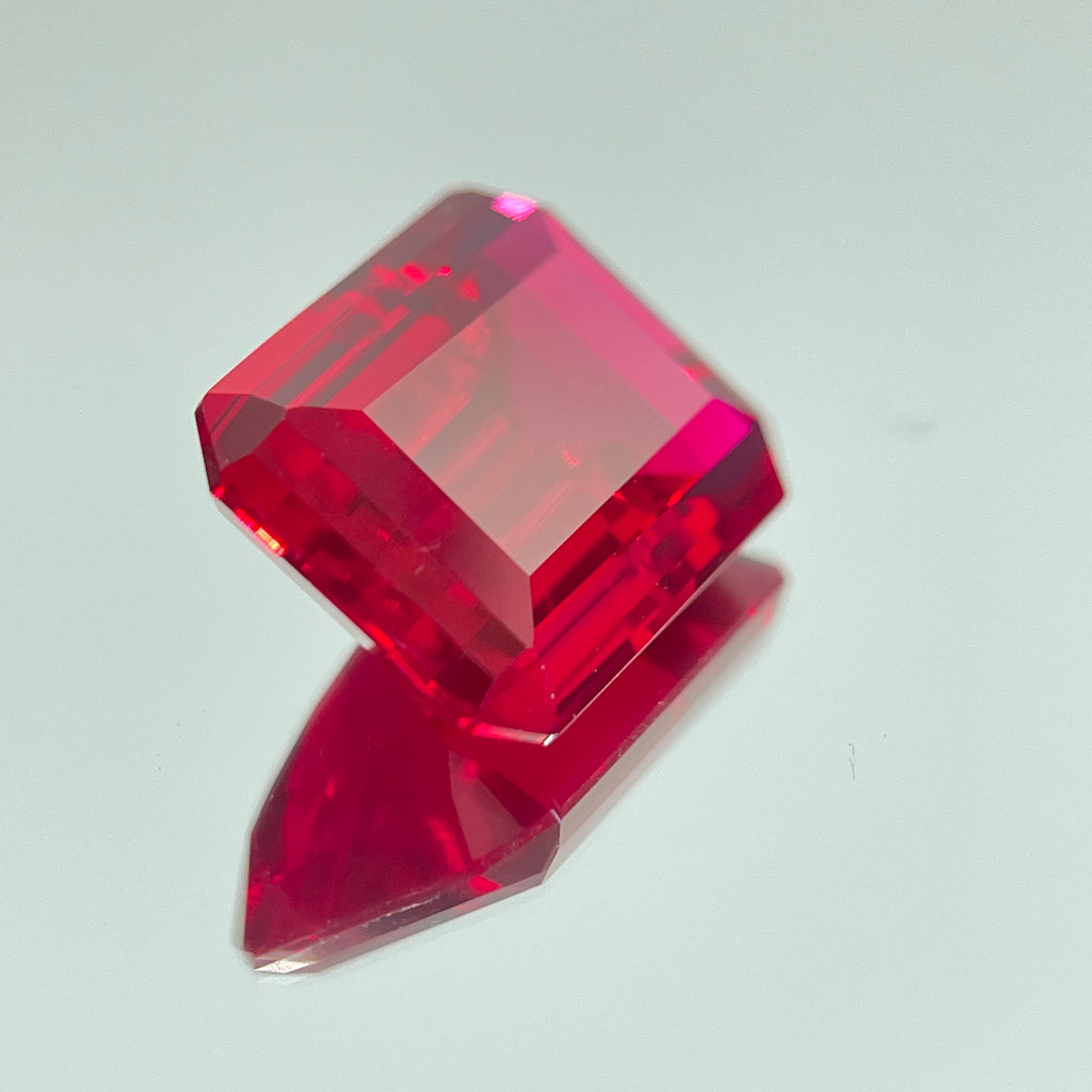 ~30ct Pigeon Blood Ruby | Emerald Cut | 1.5 × 2 cm | Gemdrop® Verified
