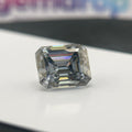 11 Carat Emerald Cut VVS1 Hebridean Grey Moissanite Space Diamond | 12 x 14 mm | Gemdrop® Verified