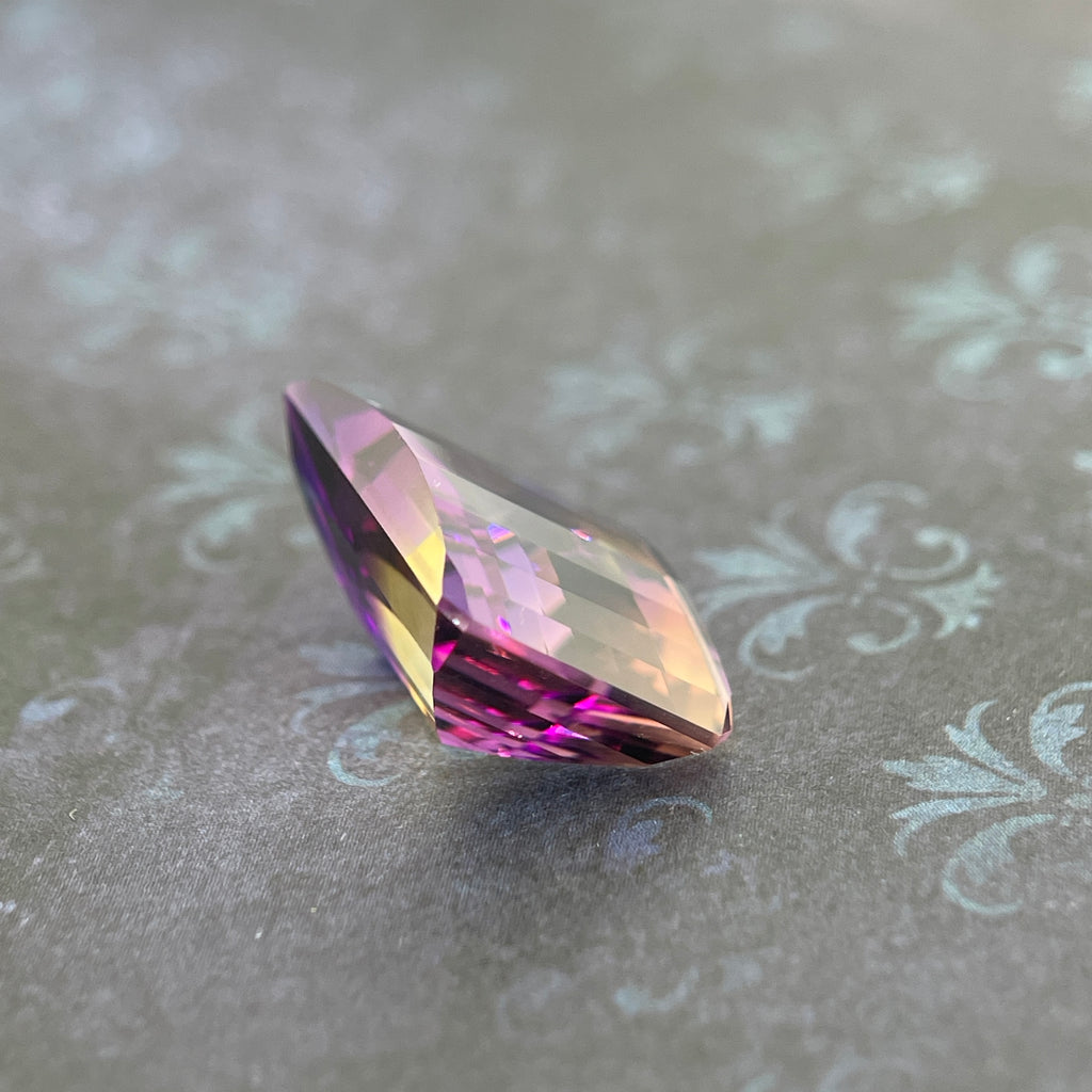 20.925ct Ametrine Purple (Amethyst) –Yellow (Citrine) | Pixel Cut | 15x20 mm | Gemdrop® Verified