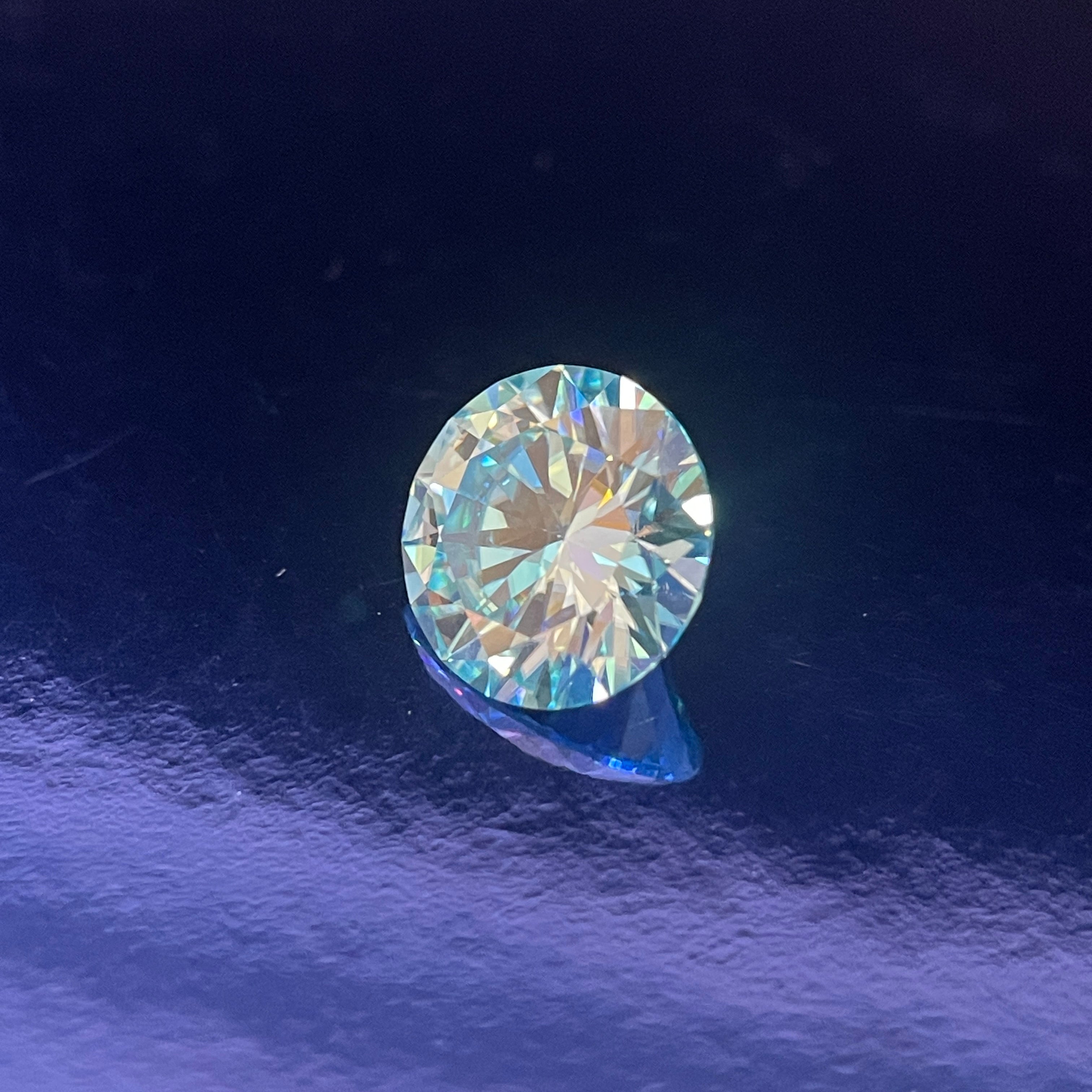 5 Carat Sea Blue Round Brilliant VVS1 Moissanite Space Diamond | 11 mm | + GRA Report & Warranty | Gemdrop® Verified