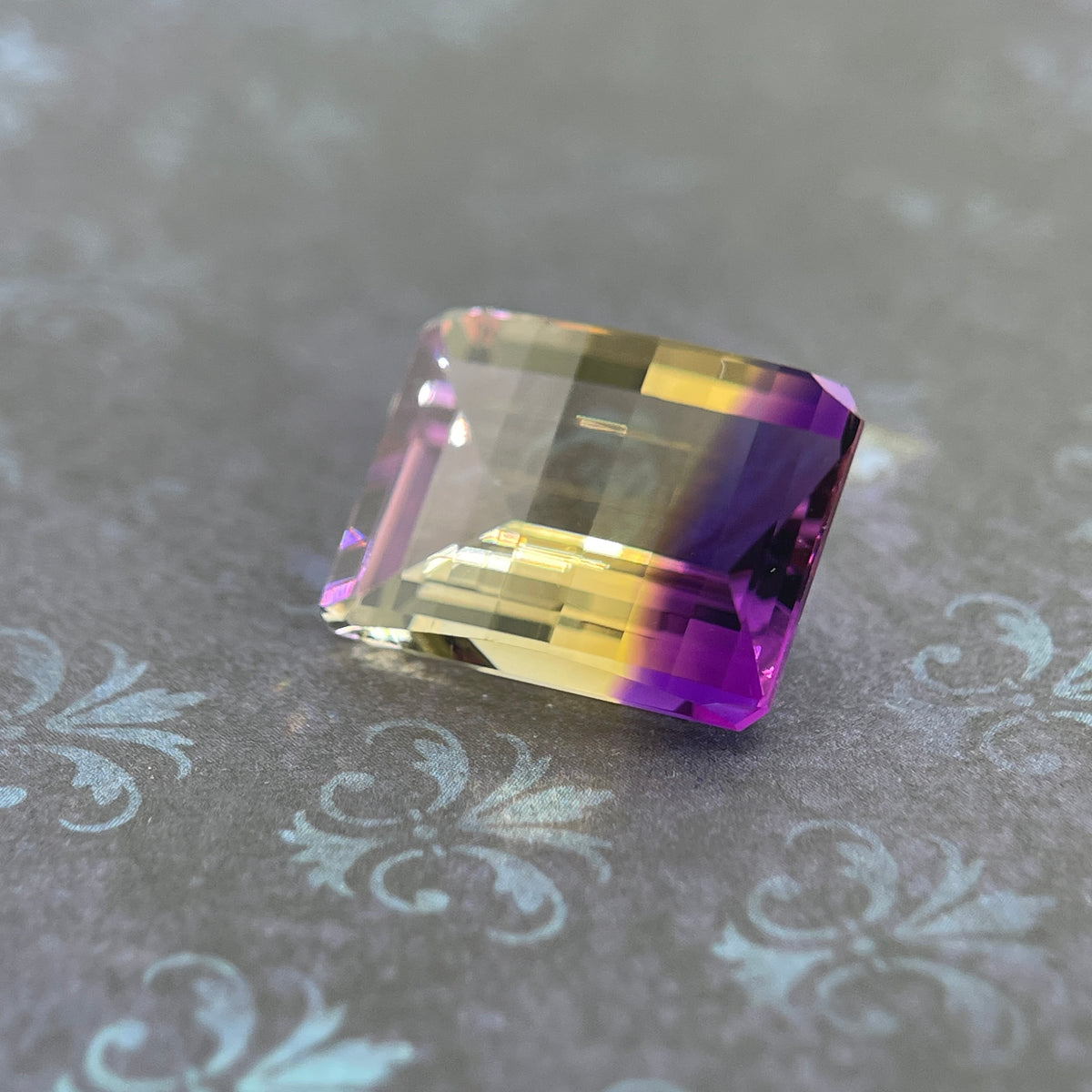 20.925ct Ametrine Purple (Amethyst) –Yellow (Citrine) | Pixel Cut | 15x20 mm | Gemdrop® Verified