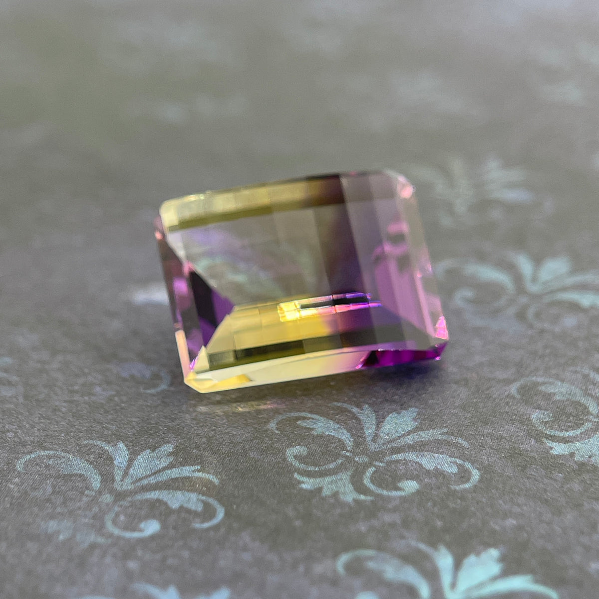 20.925ct Ametrine Purple (Amethyst) –Yellow (Citrine) | Pixel Cut | 15x20 mm | Gemdrop® Verified