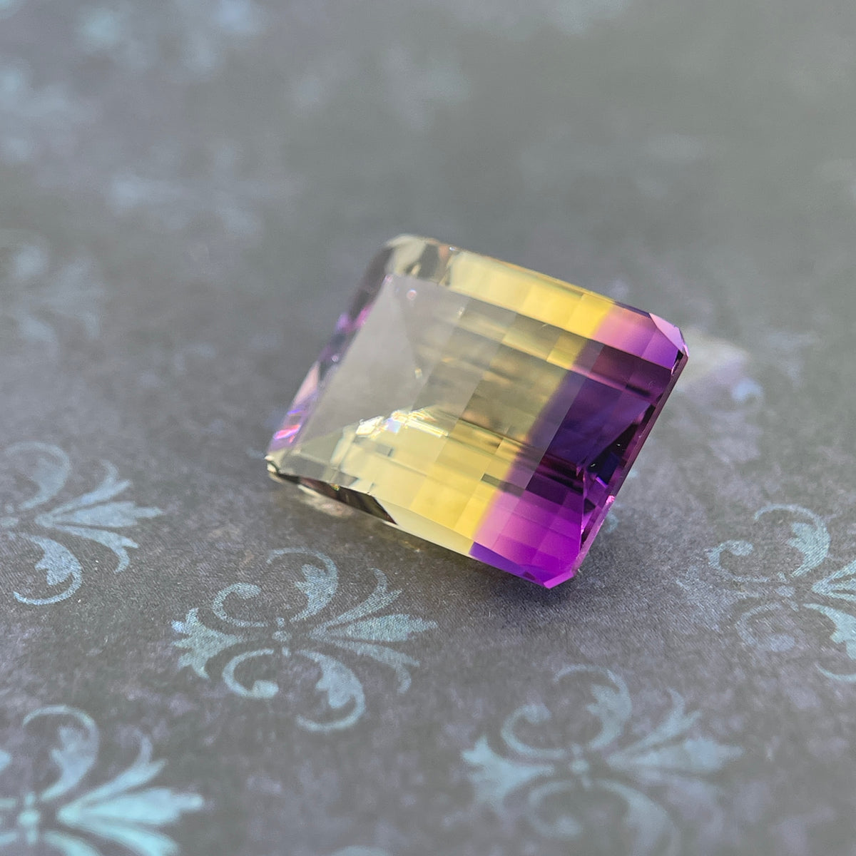 20.925ct Ametrine Purple (Amethyst) –Yellow (Citrine) | Pixel Cut | 15x20 mm | Gemdrop® Verified