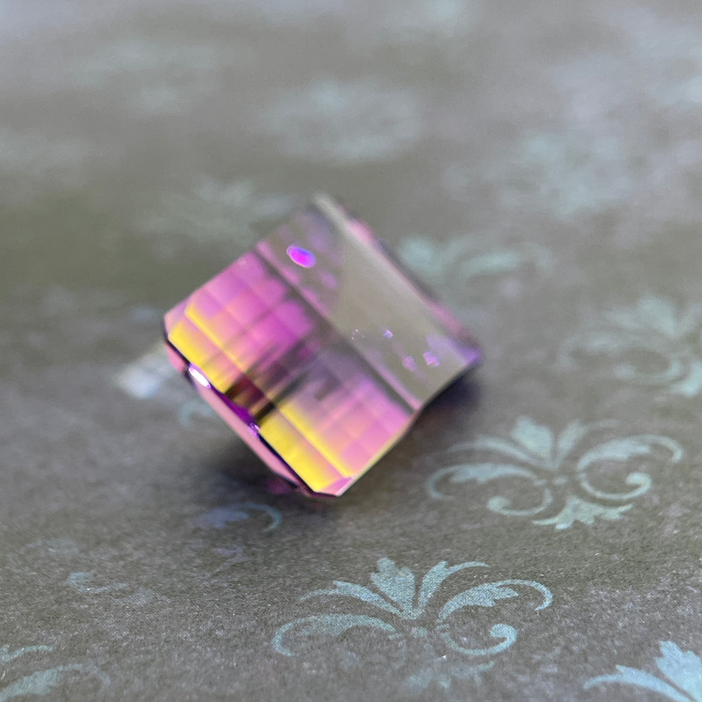 20.925ct Ametrine Purple (Amethyst) –Yellow (Citrine) | Pixel Cut | 15x20 mm | Gemdrop® Verified
