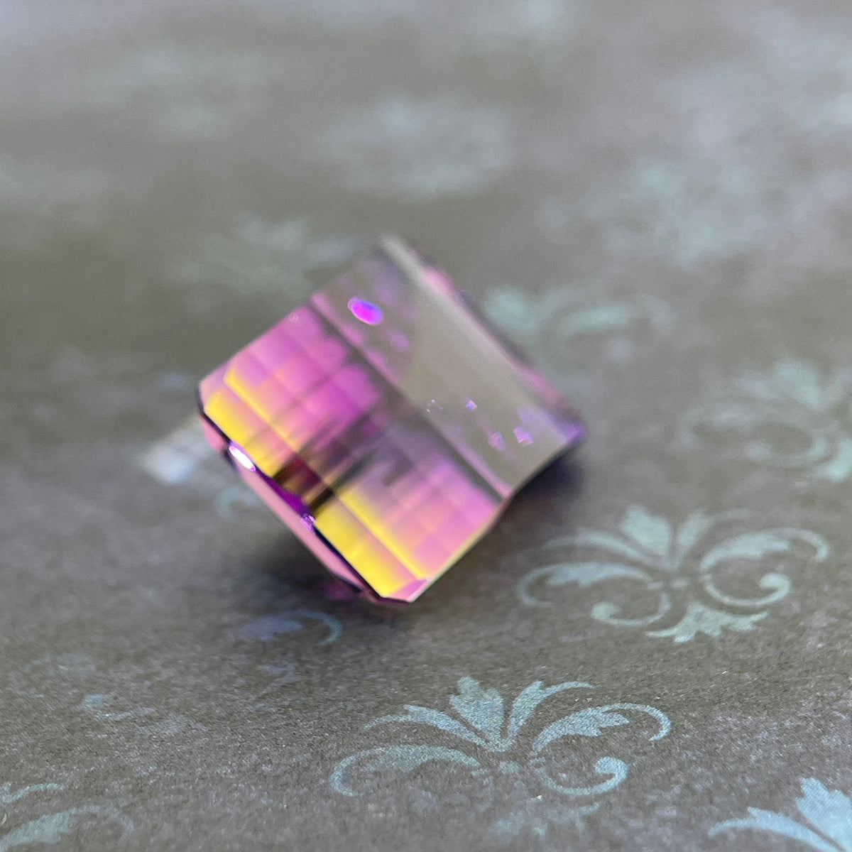 20.925ct Ametrine Purple (Amethyst) –Yellow (Citrine) | Pixel Cut | 15x20 mm | Gemdrop® Verified