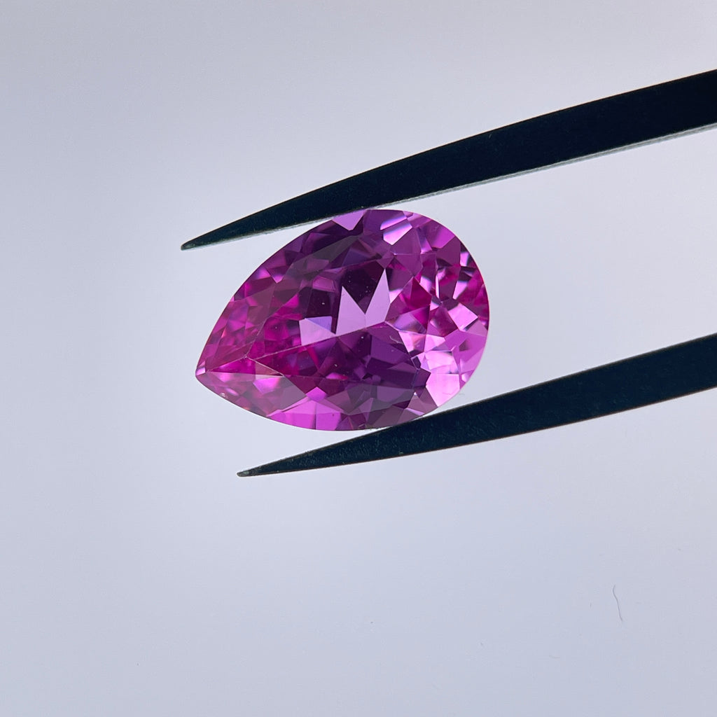 ~6ct Hot Pink Sapphire | Drop Pear Cut | 10 × 14 mm | Gemdrop® Verified