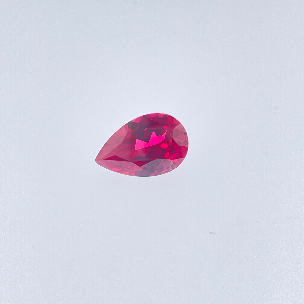 ~10ct Pigeon Blood Red Ruby | Drop Pear Cut | 11 × 17 mm | Gemdrop® Verified