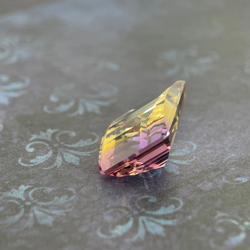 20.925ct Ametrine Purple (Amethyst) –Yellow (Citrine) | Pixel Cut | 15x20 mm | Gemdrop® Verified