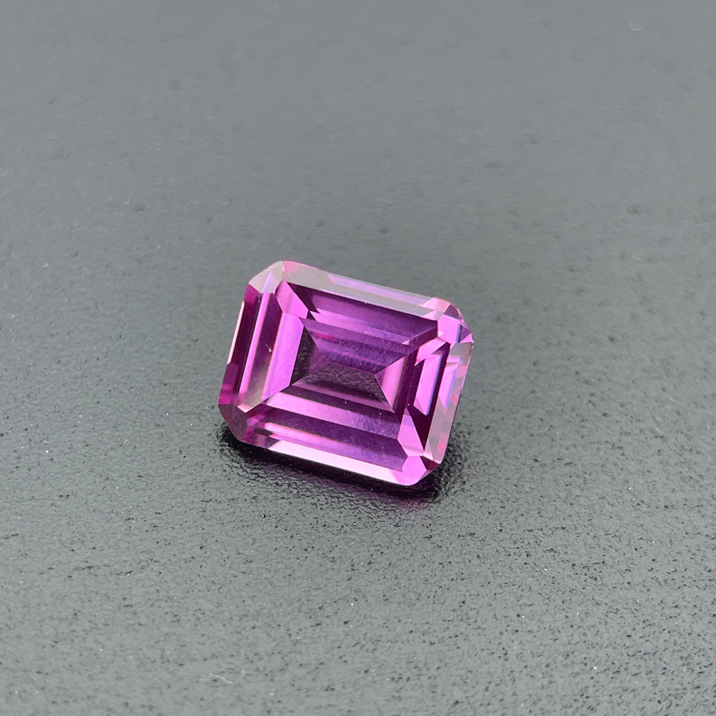 ~4ct Pink Sapphire | Emerald Cut | 8 × 10 mm | Gemdrop® Verified