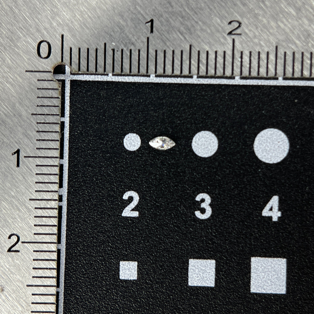 1.5 × 3 mm D VVS1 Space Diamond™ Moissanite | Marquise Cut | Gemdrop® Verified