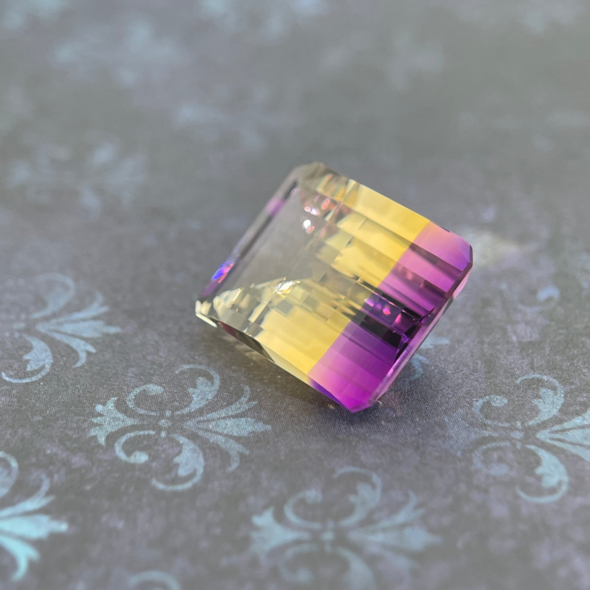 20.925ct Ametrine Purple (Amethyst) –Yellow (Citrine) | Pixel Cut | 15x20 mm | Gemdrop® Verified