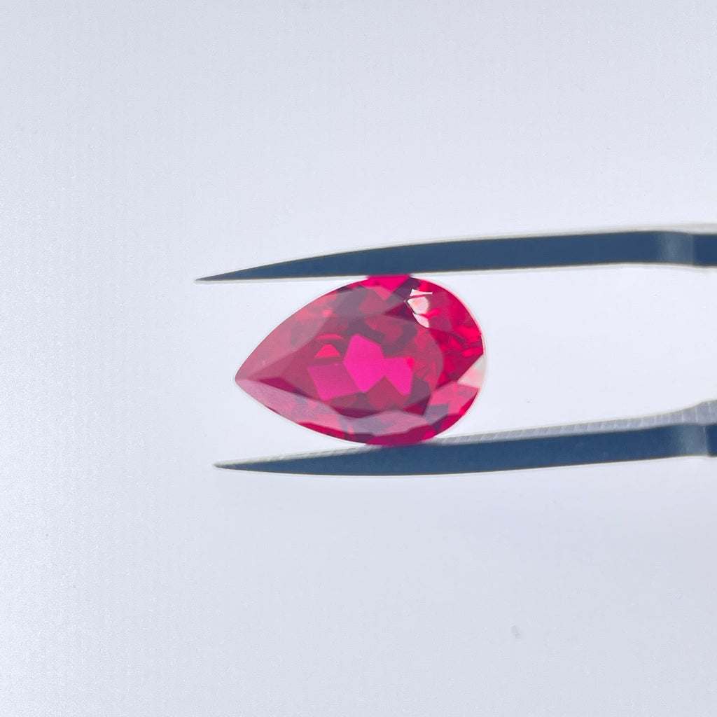 ~12ct Pigeon Blood Red Ruby | Drop Pear Cut | 12 × 18 mm | Gemdrop® Verified