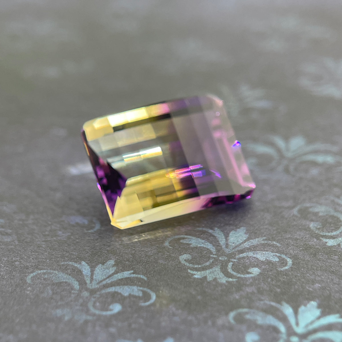 20.925ct Ametrine Purple (Amethyst) –Yellow (Citrine) | Pixel Cut | 15x20 mm | Gemdrop® Verified