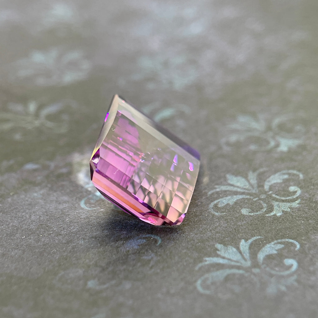 20.925ct Ametrine Purple (Amethyst) –Yellow (Citrine) | Pixel Cut | 15x20 mm | Gemdrop® Verified
