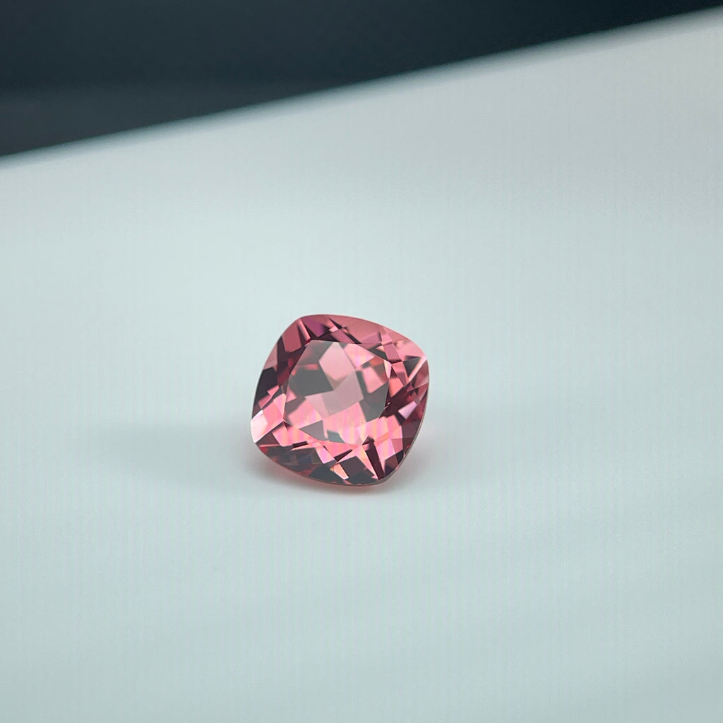 ~5.74ct Padparadscha Czochralski Sapphire | Cushion Cut | 10 × 10 mm | Gemdrop® Verified