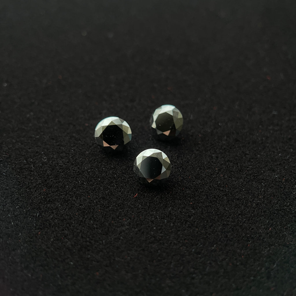 2 Carat Black Space Diamond [Moissanite] | Round Brilliant Cut | 8 mm | Gemdrop® Verified