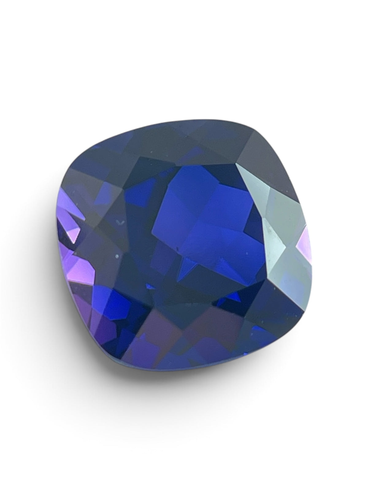 ~9ct Tanzanite Blue Sapphire | Cushion Cut | 12 × 12 mm | Gemdrop® Verified