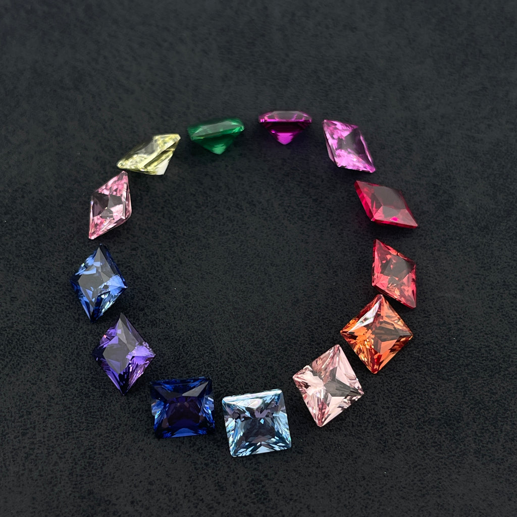 Square Princess Cut 7x7 mm | Multicolour | Gemdrop® Verified