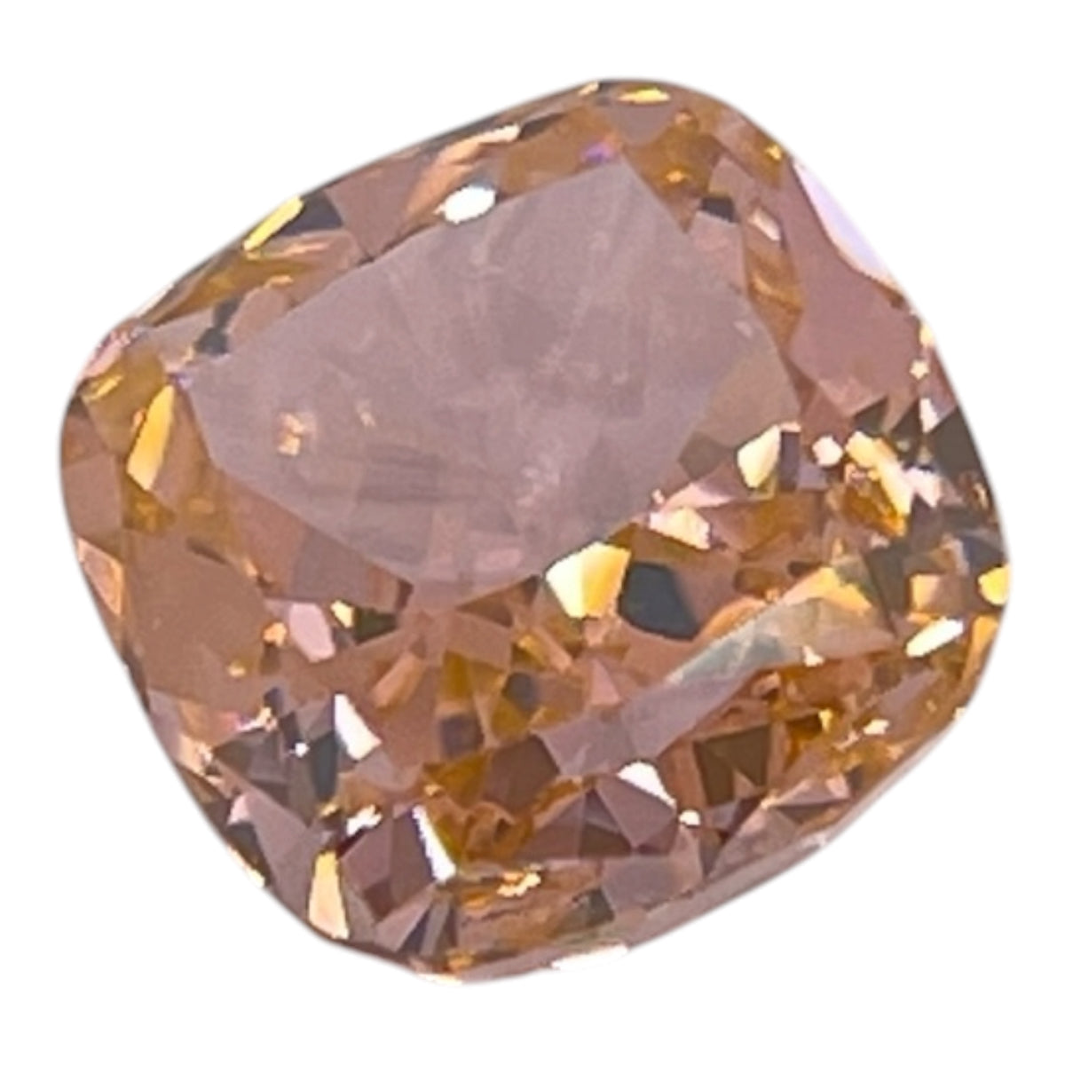 Ice Cut Cubic Zirconia – Seductive Pink & Padparadscha Cushion Cut 7x7 mm ~3.6ct