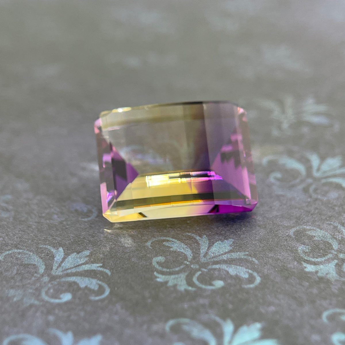 20.925ct Ametrine Purple (Amethyst) –Yellow (Citrine) | Pixel Cut | 15x20 mm | Gemdrop® Verified