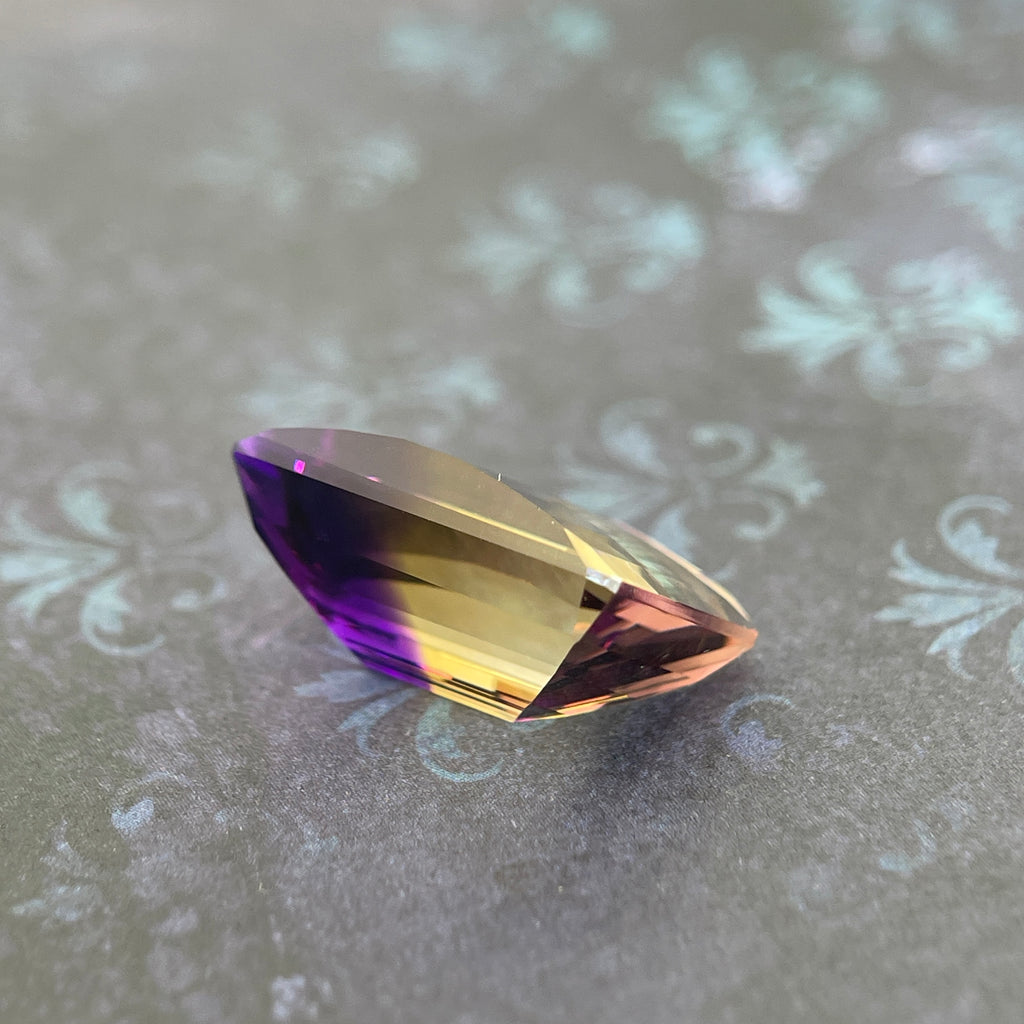 20.925ct Ametrine Purple (Amethyst) –Yellow (Citrine) | Pixel Cut | 15x20 mm | Gemdrop® Verified