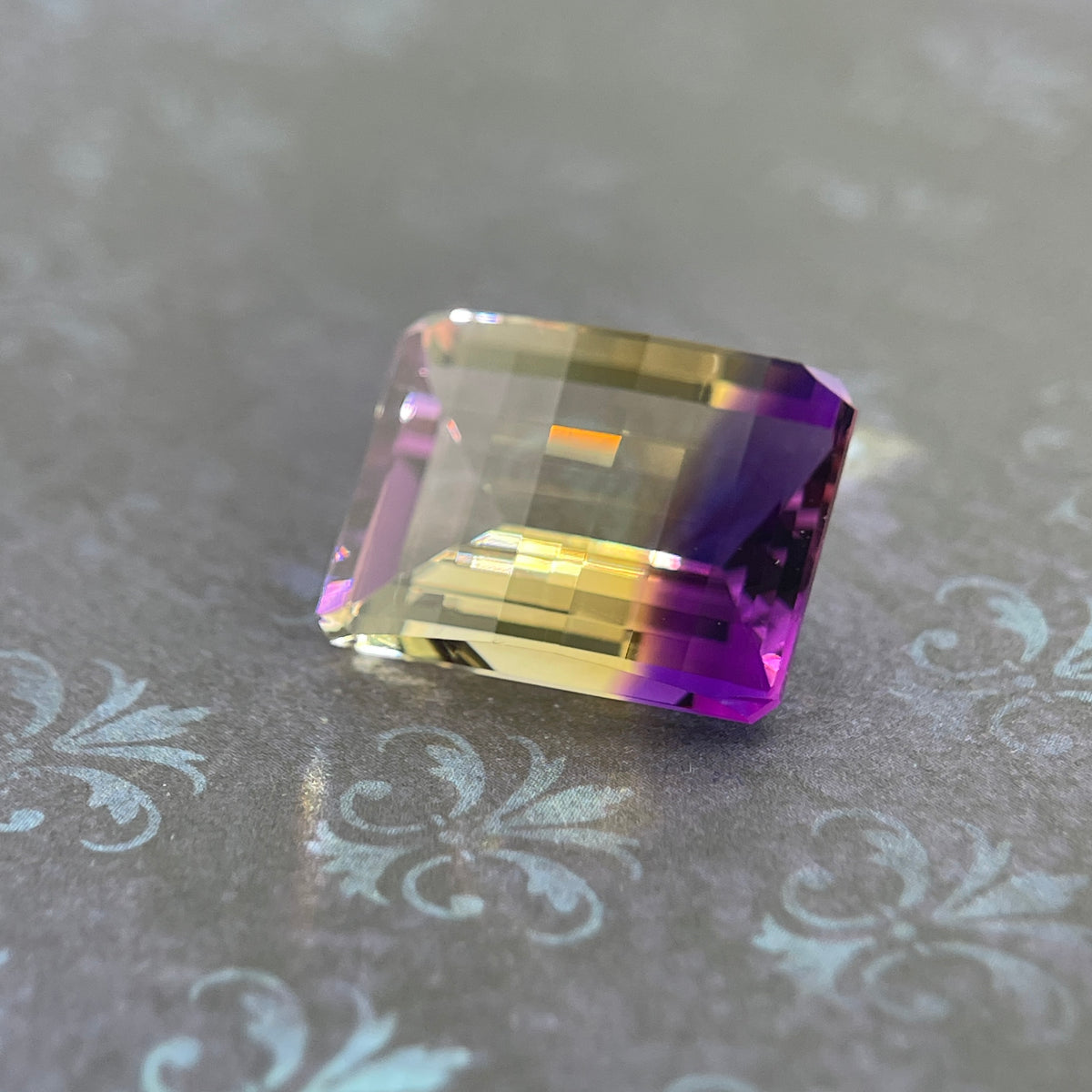 20.925ct Ametrine Purple (Amethyst) –Yellow (Citrine) | Pixel Cut | 15x20 mm | Gemdrop® Verified