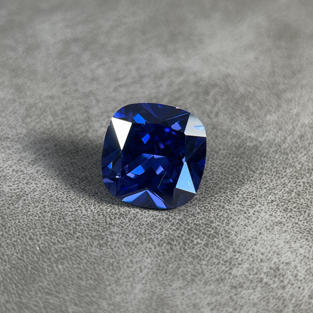 ~12ct Tanzanite Blue Sapphire | Cushion Cut | 12 × 12 mm | Gemdrop® Verified