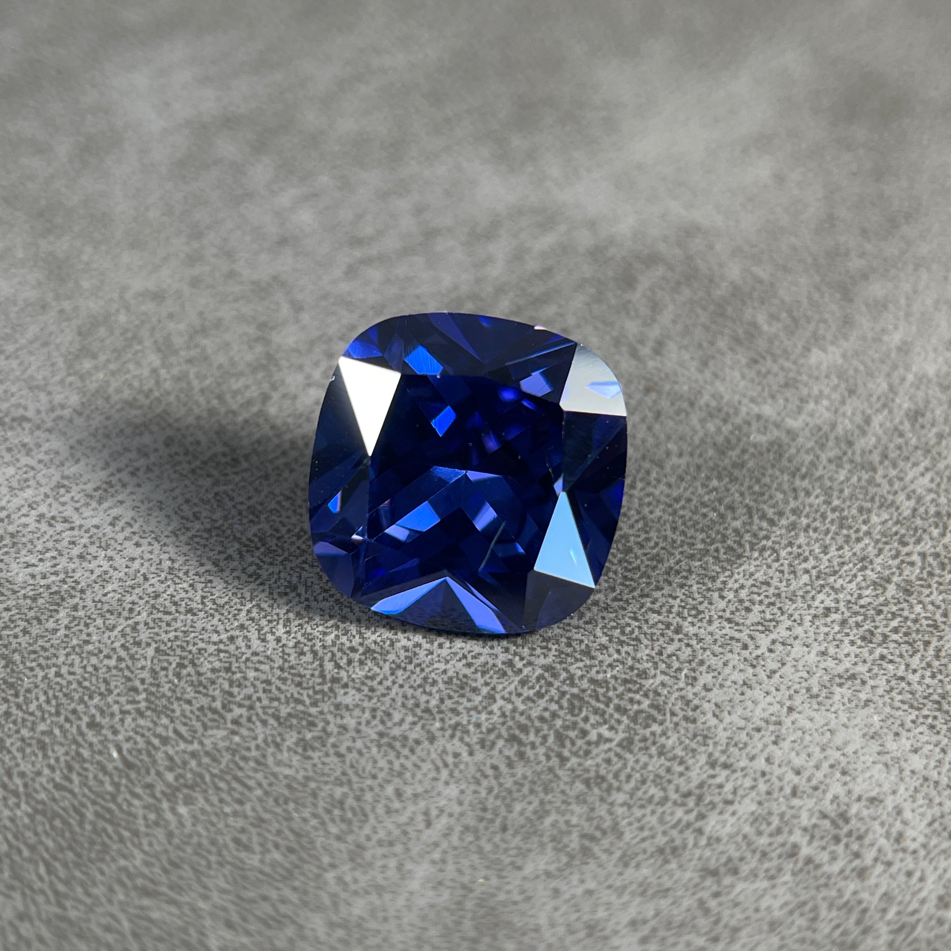 ~12ct Tanzanite Blue Sapphire | Cushion Cut | 12 × 12 mm | Gemdrop® Verified