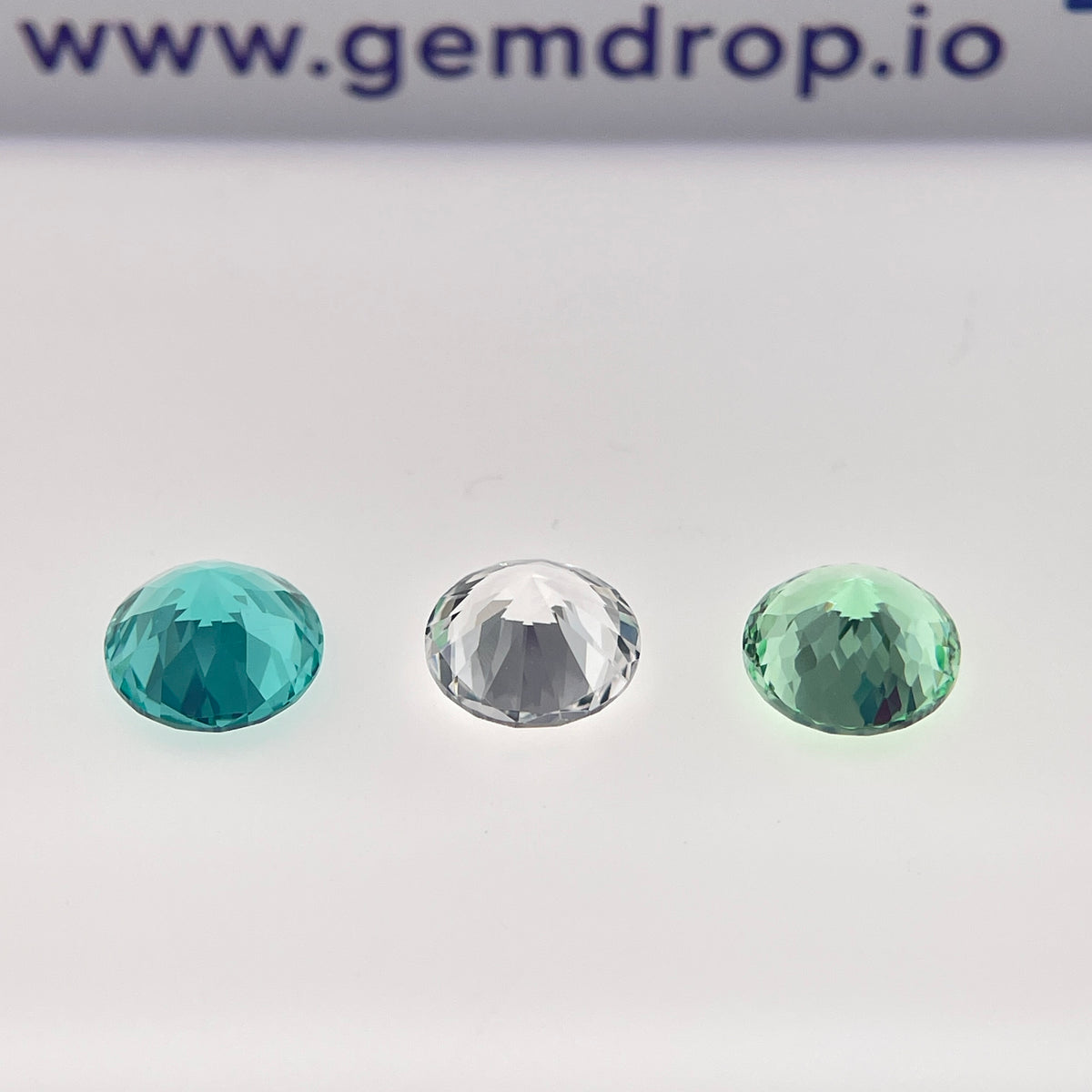 8 mm Sapphire & Yttrium Aluminium Garnet | Round Cut | ~2 ct | Ice, Mint & Paraiba | Gemdrop® Verified