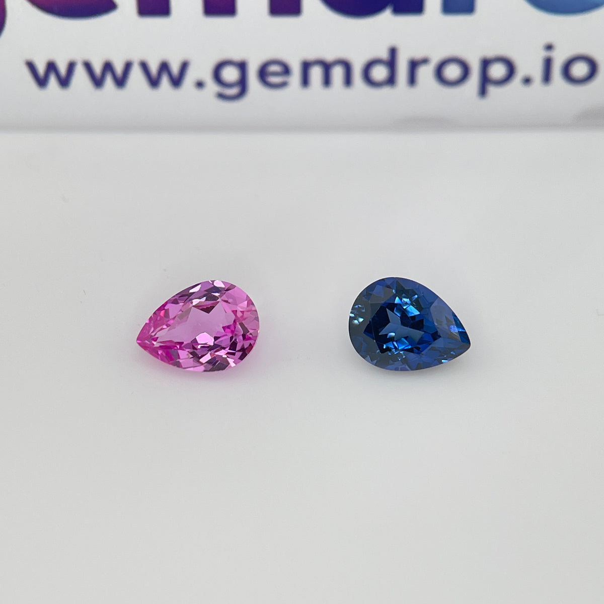 ~1.3 ct Blue & Pink Sapphire | Drop Cut | 6x8 mm | Gemdrop® Verified