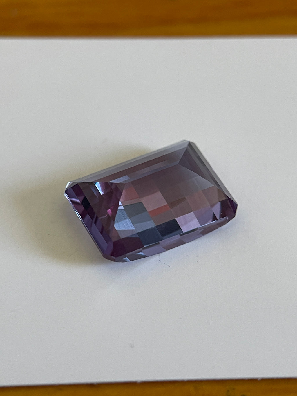 20.175ct Purple–Green Colour Change Corundum Alexandrite | Pixel Cut | 13x18 mm | Gemdrop® Verified