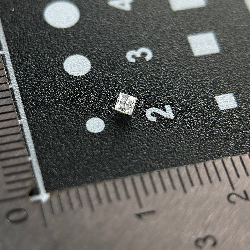 2 x 2 mm D VVS1 Space Diamond™ Moissanite | Princess Cut | Gemdrop® Verified