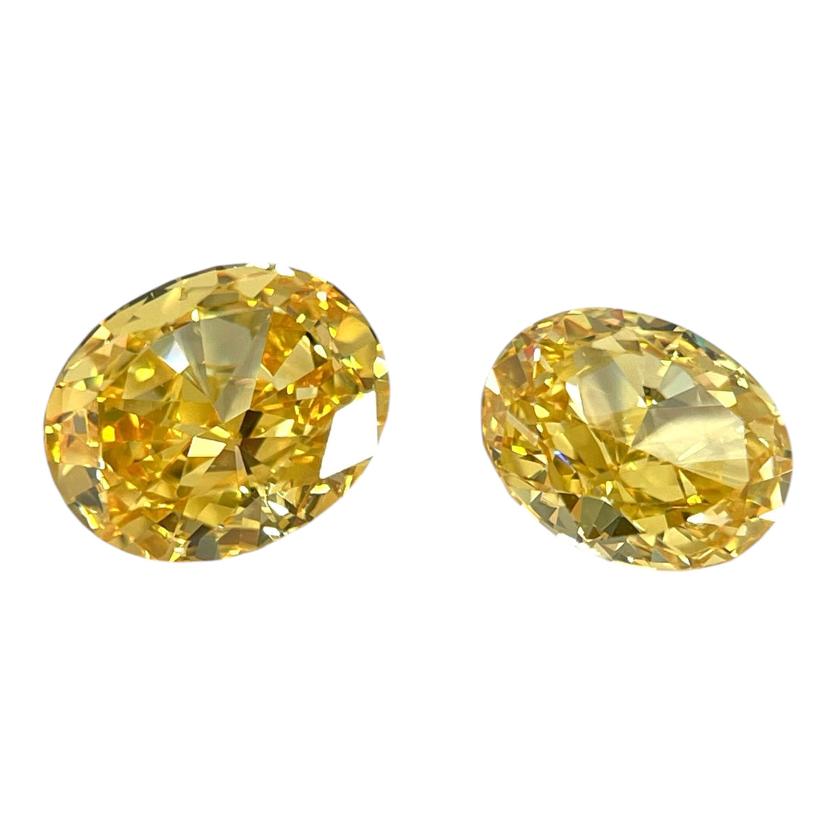 Ice Cut Cubic Zirconia – Honey Yellow Oval Cut 8x10 [6ct] & 7x9 mm [4.2ct]
