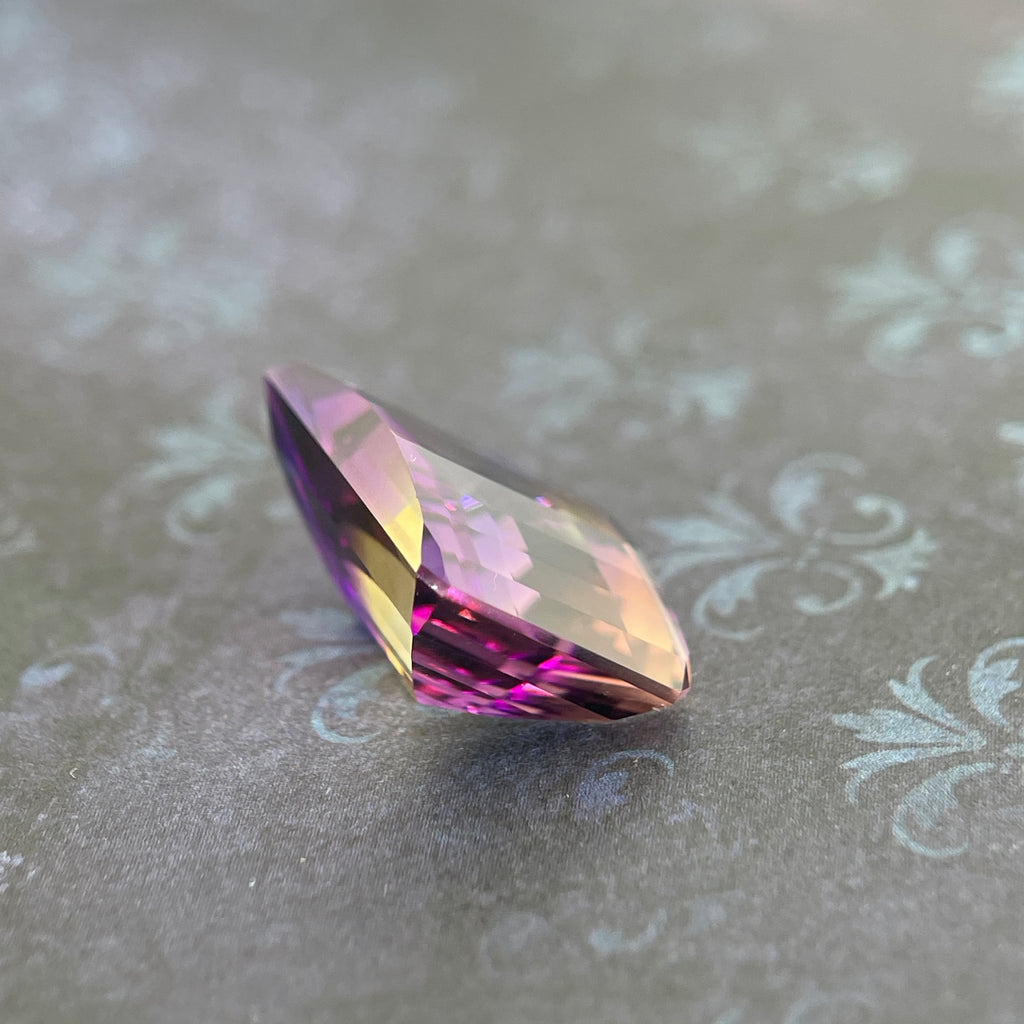 20.925ct Ametrine Purple (Amethyst) –Yellow (Citrine) | Pixel Cut | 15x20 mm | Gemdrop® Verified