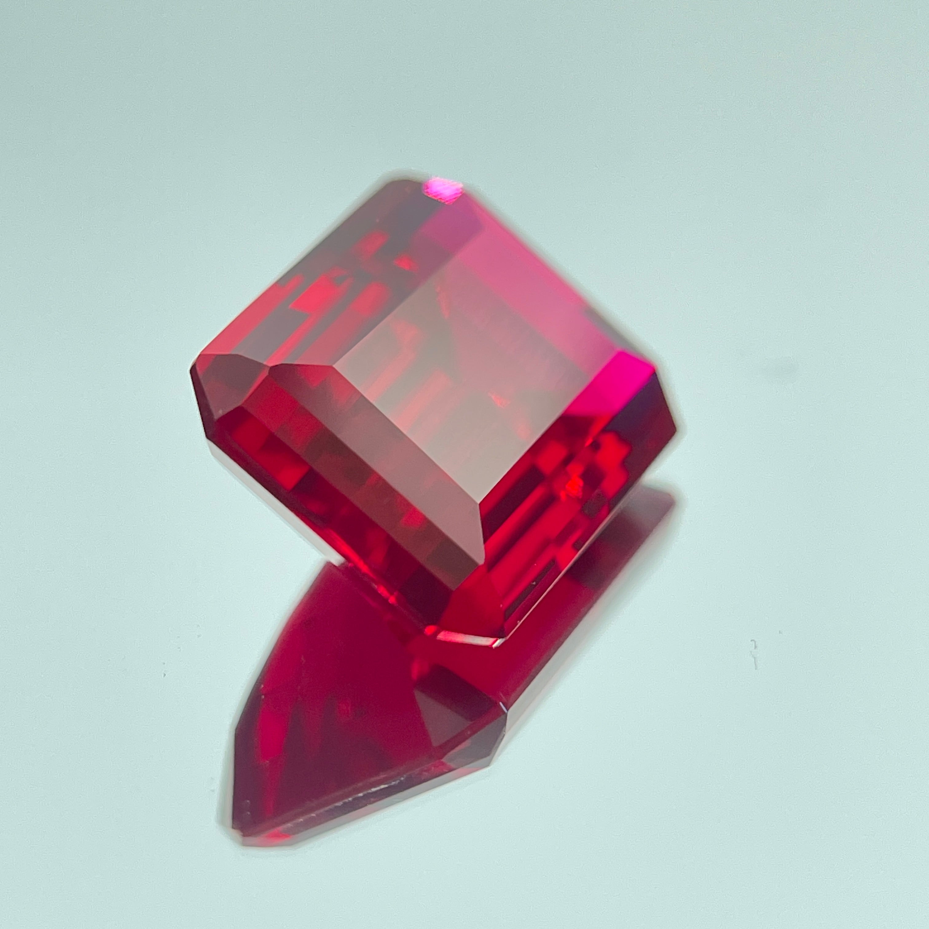 ~30ct Pigeon Blood Ruby | Emerald Cut | 1.5 × 2 cm | Gemdrop® Verified