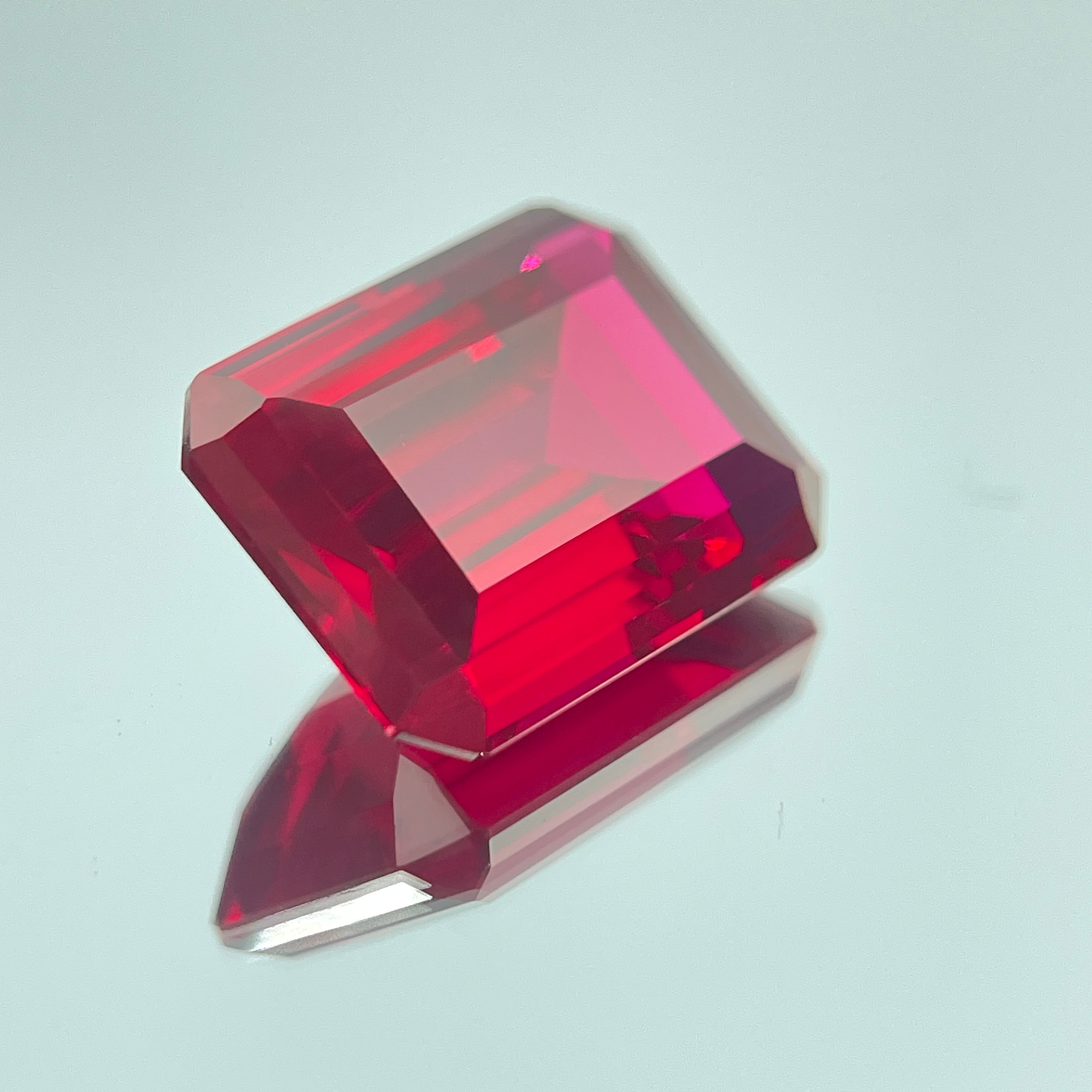~30ct Pigeon Blood Ruby | Emerald Cut | 1.5 × 2 cm | Gemdrop® Verified