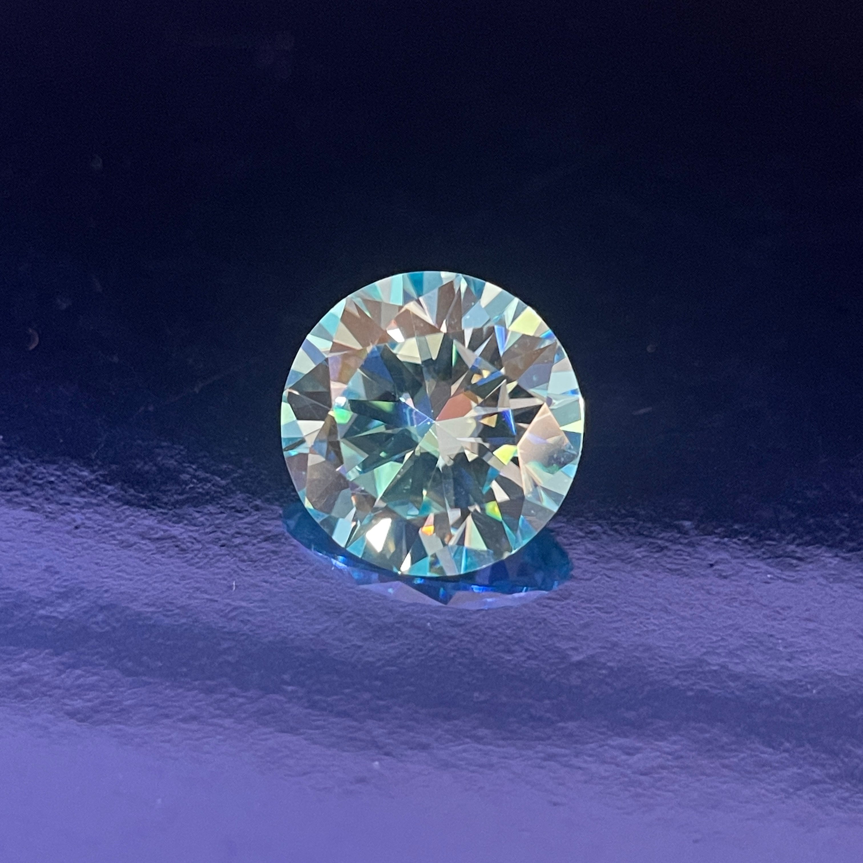 5 Carat Sea Blue Round Brilliant VVS1 Moissanite Space Diamond | 11 mm | + GRA Report & Warranty | Gemdrop® Verified