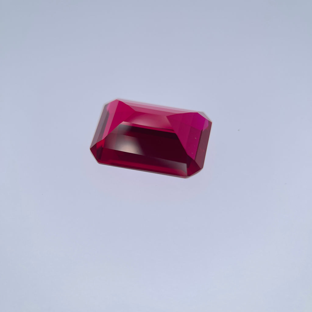 ~30ct Pigeon Blood Ruby | Emerald Cut | 1.5 × 2 cm | Gemdrop® Verified