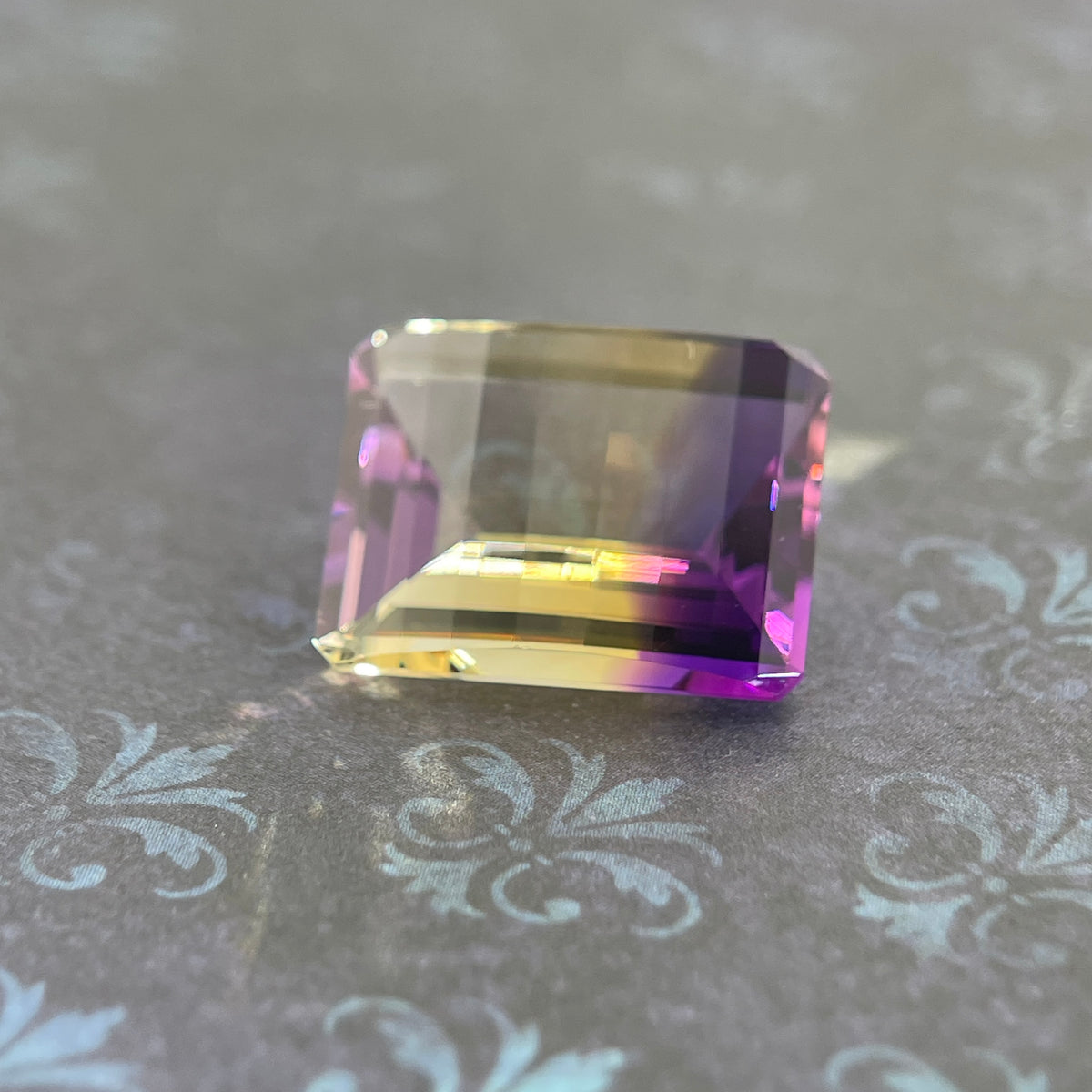 20.925ct Ametrine Purple (Amethyst) –Yellow (Citrine) | Pixel Cut | 15x20 mm | Gemdrop® Verified
