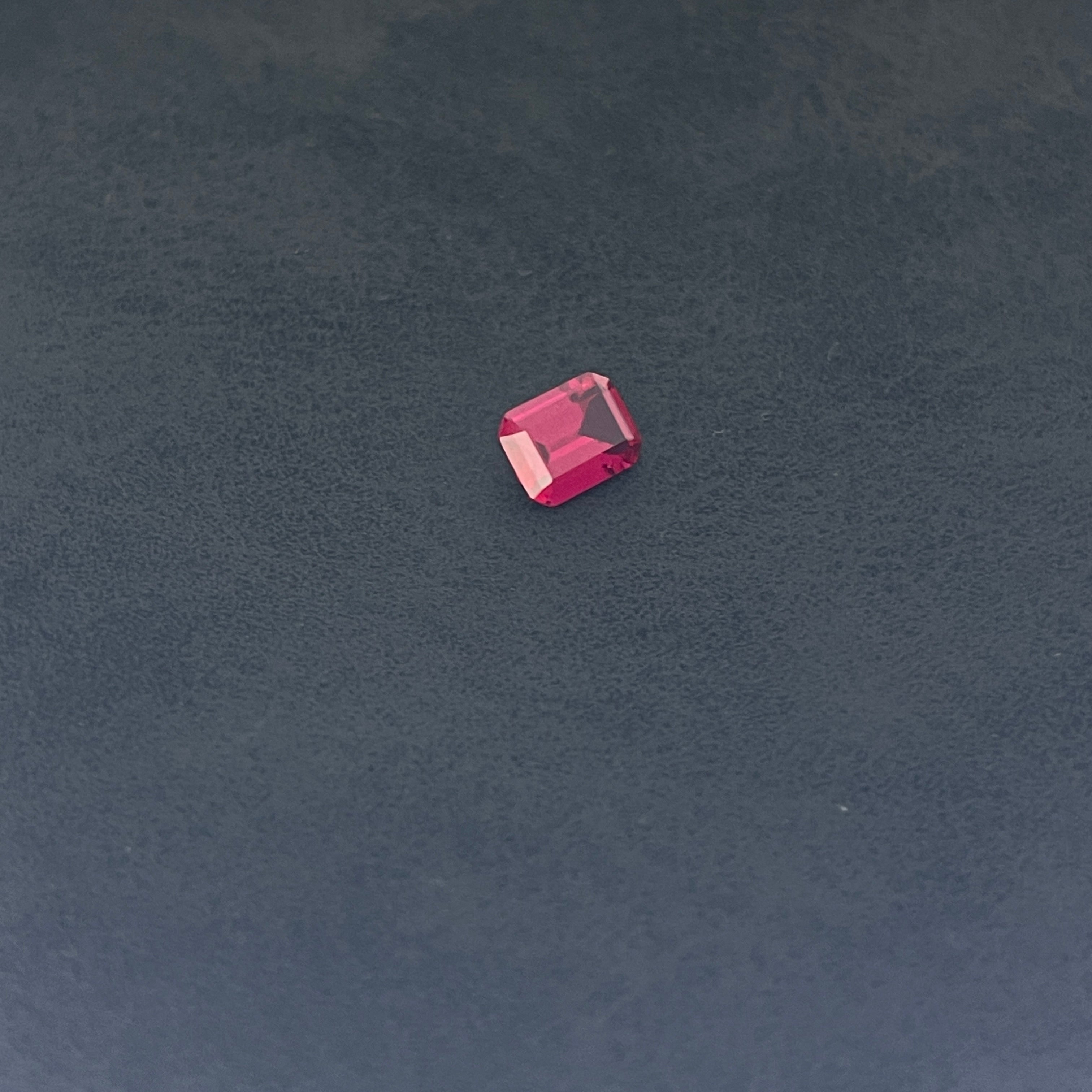 ~1.6ct Pigeon Blood Red Ruby | Emerald Cut | 6x8 mm | Gemdrop® Verified
