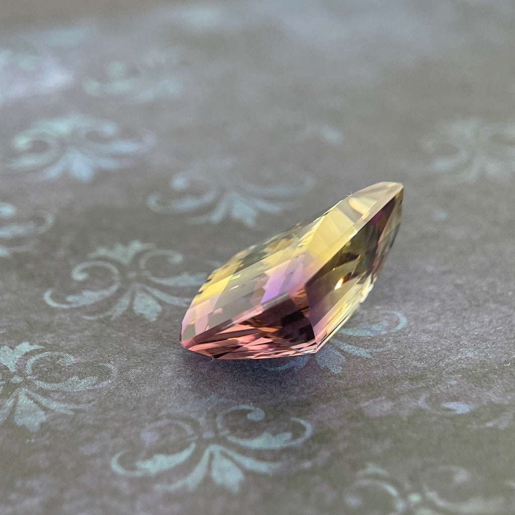 20.925ct Ametrine Purple (Amethyst) –Yellow (Citrine) | Pixel Cut | 15x20 mm | Gemdrop® Verified