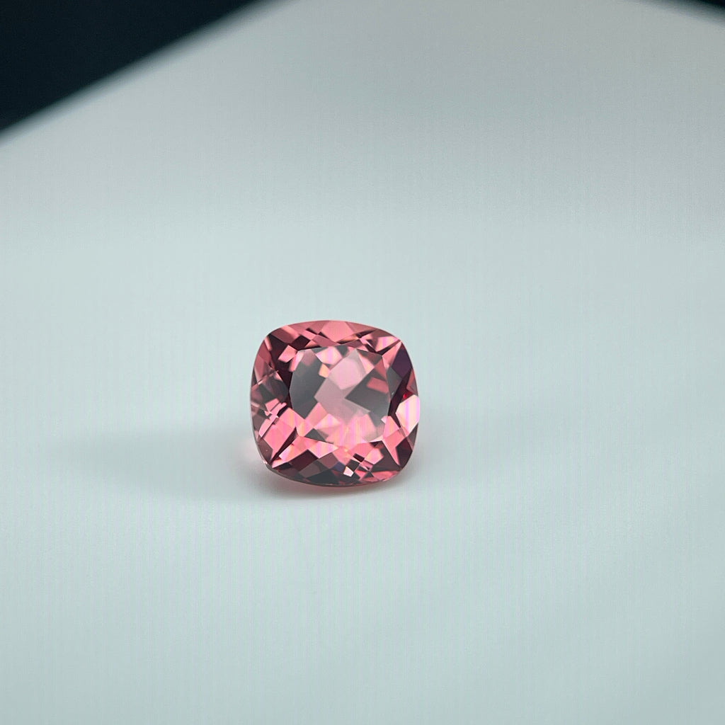 ~5.74ct Padparadscha Czochralski Sapphire | Cushion Cut | 10 × 10 mm | Gemdrop® Verified